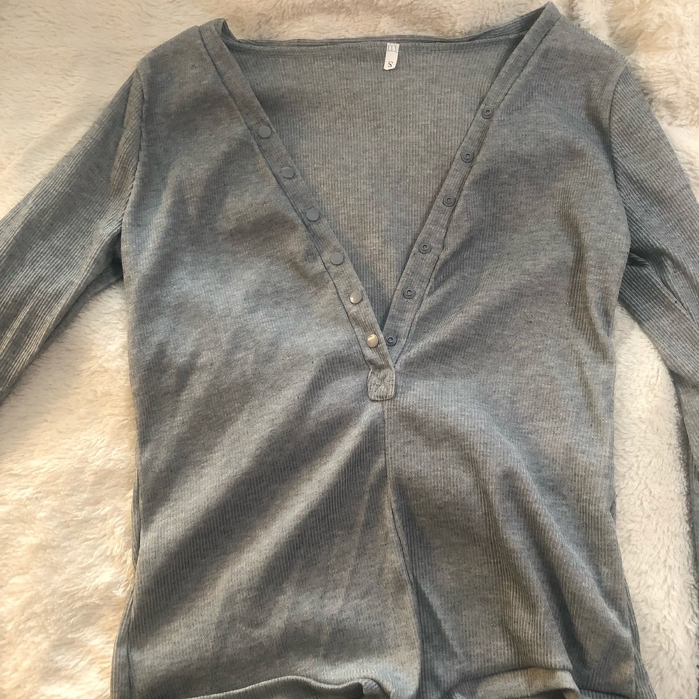 NWOT Grey Bodysuit